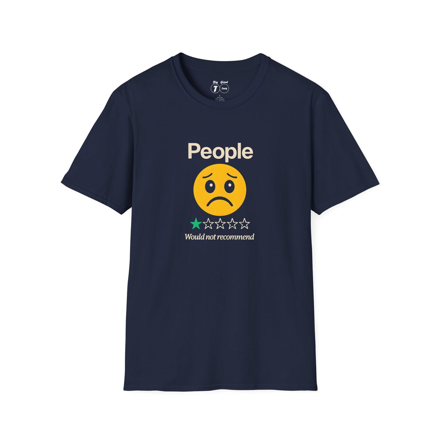 Navy “People 1 Star” t-shirt isolated.